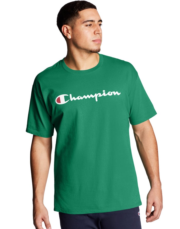 Champion Classic Jersey Script Logo T-Shirt Heren - Groen - Belgie 4682UYMCA